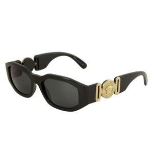 Authentic Versace Rectangular Sunglasses VE4361 GB1/87 Black Frame Gray Lens 53M